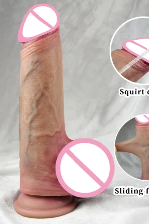 Realistic Squirting Penis Silicone Ejaculation Dildo Large Lifelike Dildo With Sucker Sliding Skin Dildos Anal Sex Toy For Women