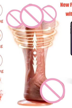 Realistic Dildo Vibrator for 18+ Women Suction Cup 9 Vibrations 3 Thrusting Swing Heating Modes APP Remote Control Adult Sex Toy