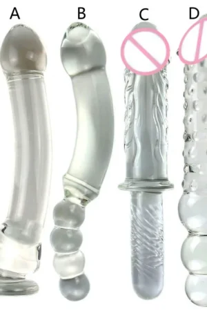 Newly Designed Extra-large Clear Glass Dildo for Female Clitoral/G-spot Stimulation and Anal Plug Massager, 18+ Adult Sex Toy