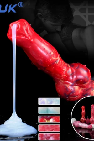 LUUK Dog Knot Ejaculation Fantasy Dildo with Strong Sucker Squriting Animal Penis Anus Butt Plug Sex Product Adult Fisting Game