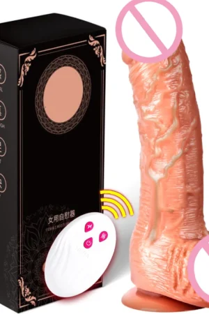 Telescopic Vibrating Dildos for Women Foreskin Testicles Dildo Anal Vaginal Stimulation Sex Toys Female Masturbation Heat Penis