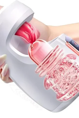 KUSHOR Tongue Licking Male Masturbator 10 Thrusting Blowjob Sex Machine Stroker for Glans Training Sex Toys for Men Pleasure