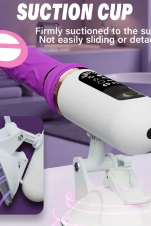 Automatic Thrusting Dildo – Realistic Telescopic Vibrator with Suction Cup for Women | Hands-Free Adult Sex Machine Sex Toy