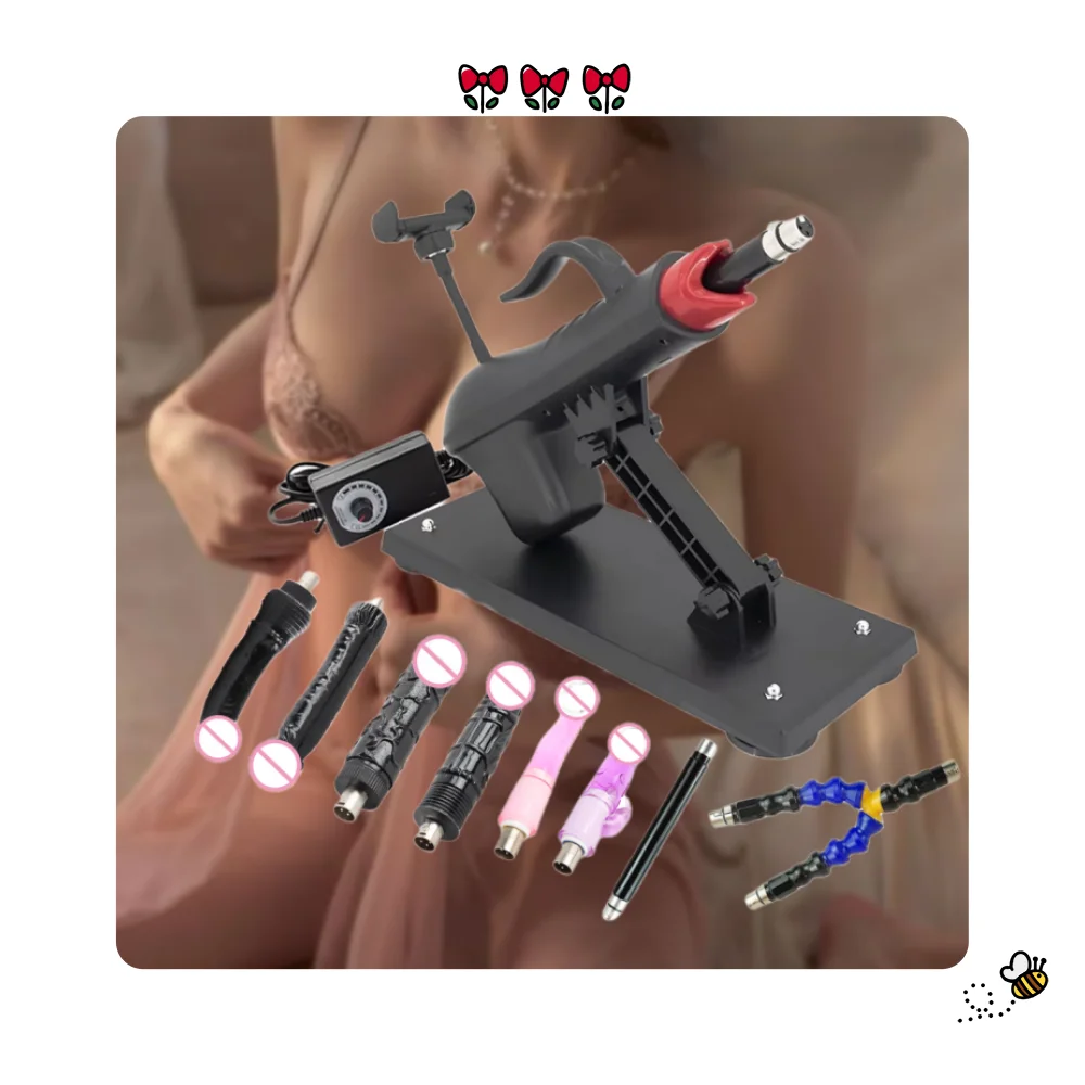 DTSUDU Wired Sex Machine Speed Adjustable with Dildo Attachments for Adult Masturbation Automatic Telescopic Machine