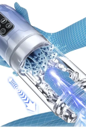 LCD Automatic Sucking Male Masturbator Penis Pump Water SPA Real Pocket Pussy Stroker Thrusting Rotating Licking Sex Toy for Men