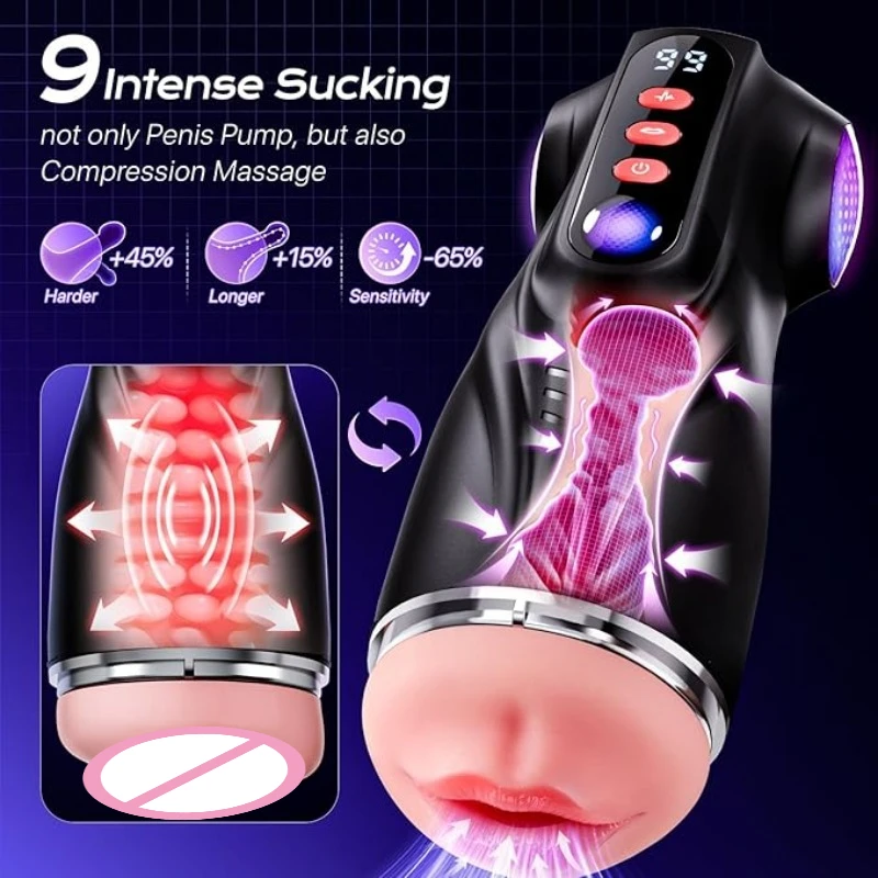 Male Masturbator Toys Automatic Masturbation Cup for Men Sucking Deep Throat Realistic Oral Vagina Blowjob Vibrating Sex Machine - Image 5