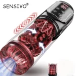 Automatic Thrusting Rotation Male Masturbator Sucking Licking LCD Vacuum Penis Pump Water SPA Real Pocket Pussy Sex Toys for Men