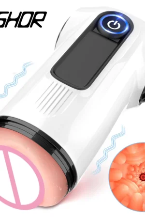 KUSHOR Automatic Sucking Male Masturbators Blowjob Machine Masturbation Cup Pocket Pussy Penis Pump Adult Sex Toys for Men 18