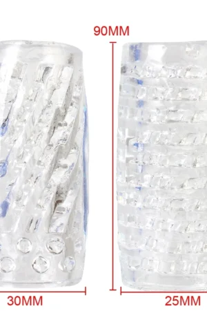 9cm Transparent Male Masturbator Artificial Pussy Vaginal for Men 18 Glans Sucking Penis Pump Sex Toys Erotic Spikes Exerciser