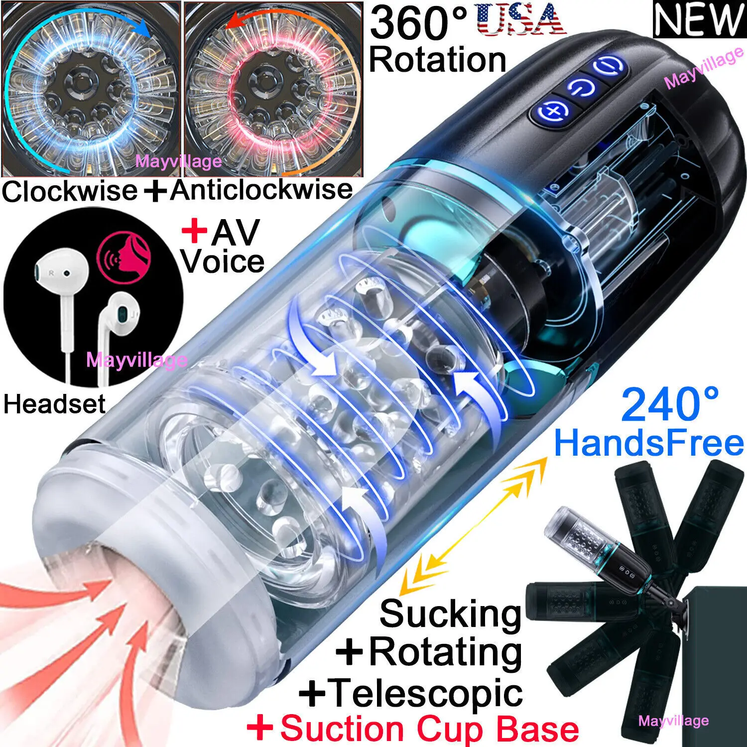 Transparent Vacuum Male Masturbator Cup Automatic Mastubator Sex Toys Blowjob Sucking Machine Vagina Masturbation Men Supplies - Image 2
